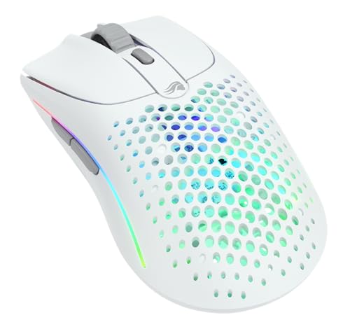 GLORIOUS Gaming Model O 2 Wireless Gaming Mouse – 2,4 GHz & Bluetooth hybrid, superleichte 68 g, Lange Akkulaufzeit, 26 k BAMF 2.0 Sensor, RGB-Beleuchtung, beidhändig, 6 Tasten, PTFE-Füße – Weiß Bild 1