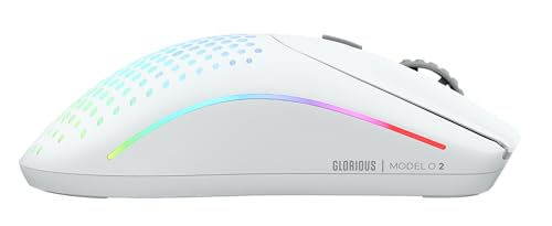 GLORIOUS Gaming Model O 2 Wireless Gaming Mouse – 2,4 GHz & Bluetooth hybrid, superleichte 68 g, Lange Akkulaufzeit, 26 k BAMF 2.0 Sensor, RGB-Beleuchtung, beidhändig, 6 Tasten, PTFE-Füße – Weiß Bild 5
