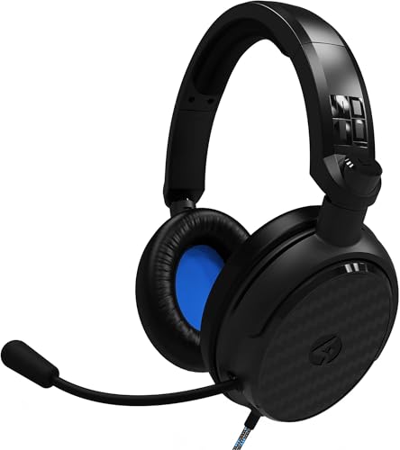 4Gamers C6-100 Over-Ear-Gaming-Headset, kompatibel mit PS4/PS5, Xbox, Switch, PC mit flexiblem Mikrofon, 3,5 mm Klinke, 1,5 m Kabel, leicht, bequem und langlebig Bild 1