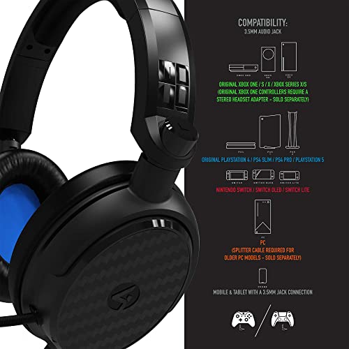 4Gamers C6-100 Over-Ear-Gaming-Headset, kompatibel mit PS4/PS5, Xbox, Switch, PC mit flexiblem Mikrofon, 3,5 mm Klinke, 1,5 m Kabel, leicht, bequem und langlebig Bild 2