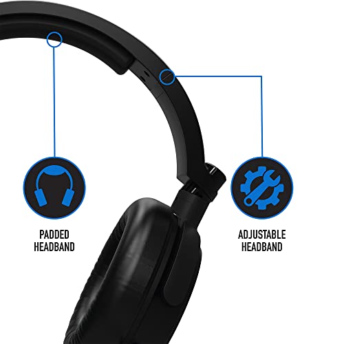 4Gamers C6-100 Over-Ear-Gaming-Headset, kompatibel mit PS4/PS5, Xbox, Switch, PC mit flexiblem Mikrofon, 3,5 mm Klinke, 1,5 m Kabel, leicht, bequem und langlebig Bild 5