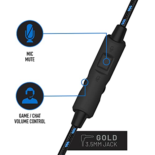 4Gamers C6-100 Over-Ear-Gaming-Headset, kompatibel mit PS4/PS5, Xbox, Switch, PC mit flexiblem Mikrofon, 3,5 mm Klinke, 1,5 m Kabel, leicht, bequem und langlebig Bild 6