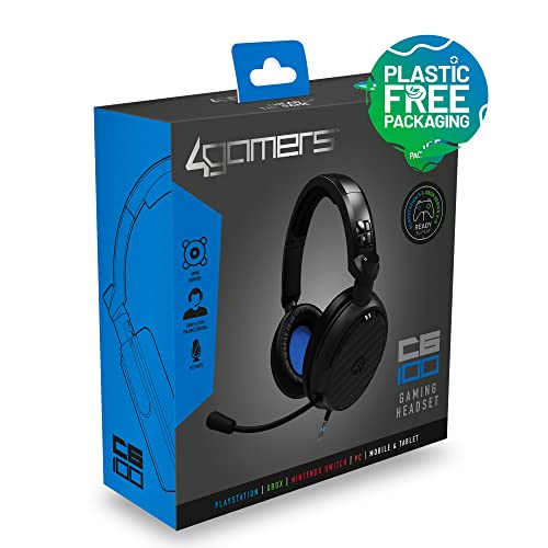 4Gamers C6-100 Over-Ear-Gaming-Headset, kompatibel mit PS4/PS5, Xbox, Switch, PC mit flexiblem Mikrofon, 3,5 mm Klinke, 1,5 m Kabel, leicht, bequem und langlebig Bild 7