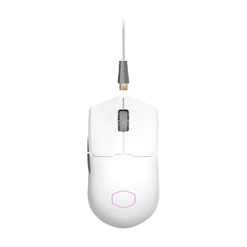 Cooler Master MM712 RGB Gaming-Maus – Ultralight 59g, Hybrid Wireless, 19K DPI PAW3370 Optischer Sensor, 70 Millionen Klicks optische Schalter, On-The-Fly, MasterPlus+ (38K DPI, nur PC) – Weiß Bild 3