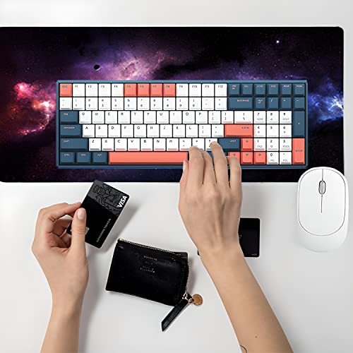 Retoo Gaming Mauspad XXL, 800 x 400 mm, Groß Mousepad Tischunterlage Large Size, rutschfest Schreibtischunterlage verbessert Geschwindigkeit und Präzision, Motiv Kosmos Bild 3