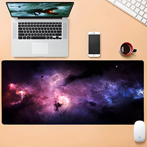 Retoo Gaming Mauspad XXL, 800 x 400 mm, Groß Mousepad Tischunterlage Large Size, rutschfest Schreibtischunterlage verbessert Geschwindigkeit und Präzision, Motiv Kosmos Bild 6