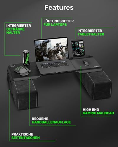Couchmaster CYBOSS, ergonomischer Laptoptisch für Couch, Sofa und Bett, extra breiter Laptop Tisch für PC, PS4/5, Xbox One/Series X und Laptops Bild 5