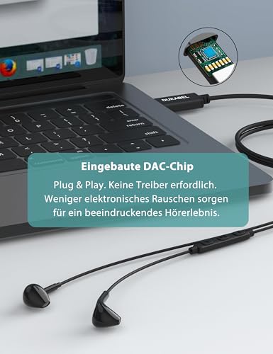 DuKabel USB In Ear Kopfhörer PC Headset mit Mikrofon und Lautstärkeregler USB Gaming Headset für PS4 PS5 PC Laptop Desktop Skype Office Live Bild 3