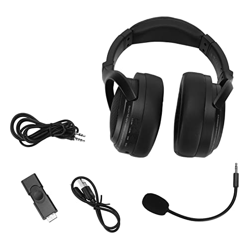 Garsent Kabelloses 2,4-GHz-Gaming-Headset, Over-Ear-Bluetooth-Gaming-Kopfhörer, Typ-C-USB-Dongle, 48 Stunden Akkulaufzeit, Gute Schalldämmung(Schwarz) Bild 7