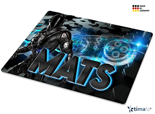 timalo® Cooles Gaming Mousepad mit Namen | Gamer Motiv Mauspad Konsole personalisiert mit Wunschname für Jungen | Mousepad-g-34 Bild 3