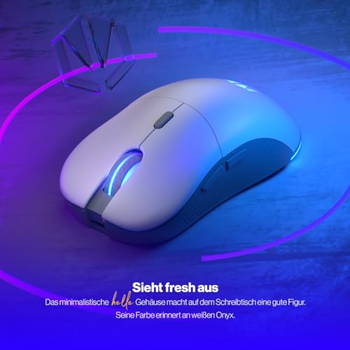 ENDORFY GEM Plus Wireless Onyx White, Leichte kabellose Gaming-Maus (74 g), PixArt PAW3395 Sensor der Spitzenklasse, 26.000 DPI, langlebige Kailh GM 8.0 Schalter, 6 programmierbare Tasten, EY6A015 Bild 6