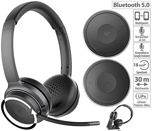 Callstel Kopfhörer Samsung: Profi-Stereo-Headset mit Bluetooth 5, Versandrückläufer (Streaming Kopfhörer, Headset Samsung, Bluetooth, Freisprecheinrichtung) Bild 3