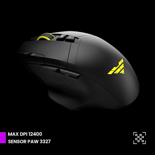 PREYON Falcon Kabelgebundene Gaming-Maus mit RGB-Hintergrundbeleuchtung und Geflochtenem Kabel - Computermaus mit Omron 20M-Schaltern - 12400 DPI Optischer Sensor - 9 Programmierbare Tasten Bild 5