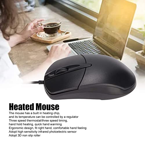 Cuifati Beheizte Computermaus, Optische USB-Laptop-Maus mit 3-stufiger Temperatureinstellung, 1600-DPI-Kabel, Geräuschlose Kabelgebundene Maus, für Win, OS X, für Desktop-Laptop-PC Bild 5