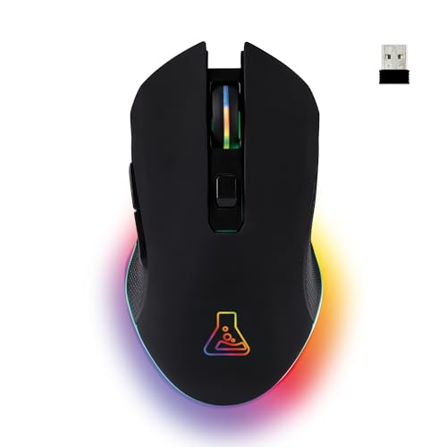 THE G-LAB Kult Helium USB-Gamer-Maus mit Kabel - Optischer Sensor mit 800 bis 6400 DPI, 7-farbige LED-Hintergrundbeleuchtung, 6 Tasten - PC Mac Xbox One PS5 (Kabellos) Bild 1