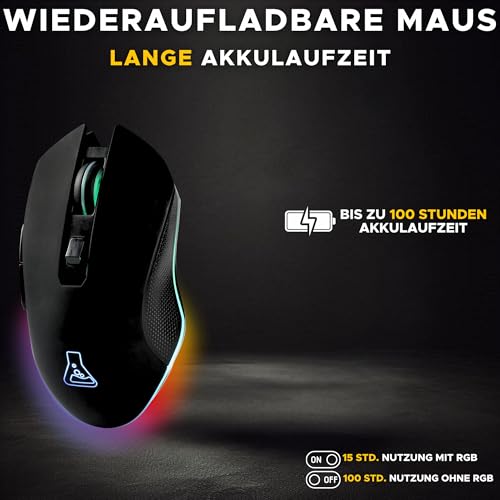 THE G-LAB Kult Helium USB-Gamer-Maus mit Kabel - Optischer Sensor mit 800 bis 6400 DPI, 7-farbige LED-Hintergrundbeleuchtung, 6 Tasten - PC Mac Xbox One PS5 (Kabellos) Bild 4