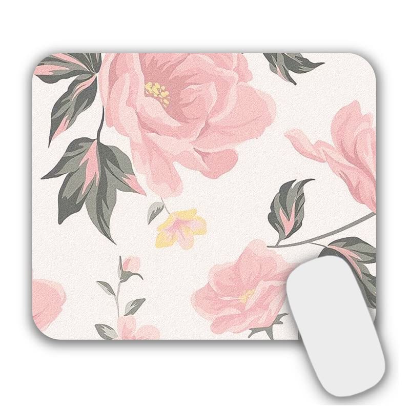 AOKSUNOVA Mauspad Mousepad Blumen Klein mit Motiv Mauspad Mädchen 24 x 20 cm Rosa Bild 1
