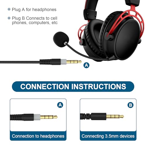 Cloud Alpha-Kabel für Kingston Cloud Mix Alpha Flight & Logitech G633 G933 Gaming-Headset, mit Stumm- und Lautstärkereglern (ohne Mikrofon, 4,9 m) Bild 3
