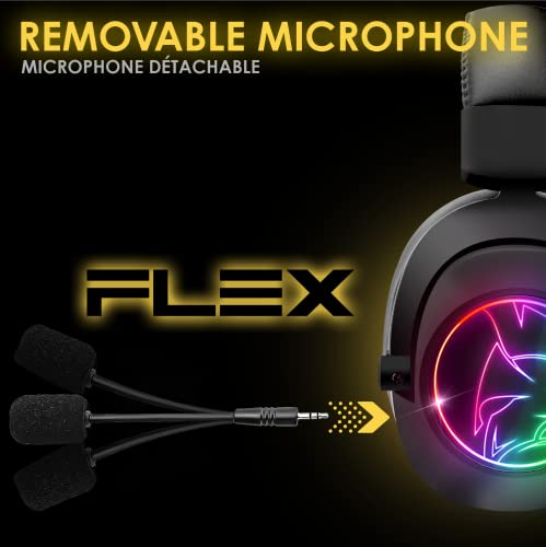 EMPIRE GAMING – WarCry P-W2 Wireless WiFi 2.4GHz Gaming-Headset RGB mit Abnehmbarer Mikrofon -PS5 / PS4 / PC/Mac/Switch – Surround-Stereo-Sound – Omnidirektionale Geräuschunterdrückung Bild 2