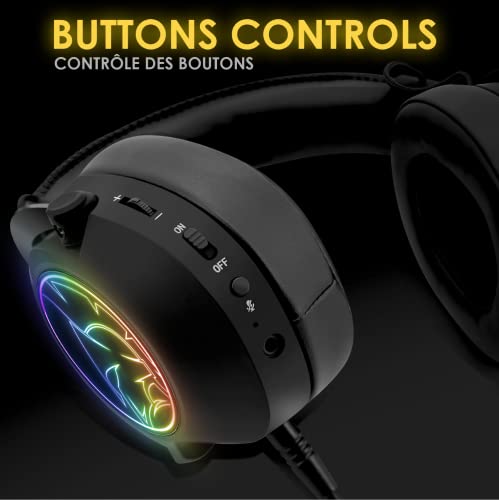 EMPIRE GAMING – WarCry P-W2 Wireless WiFi 2.4GHz Gaming-Headset RGB mit Abnehmbarer Mikrofon -PS5 / PS4 / PC/Mac/Switch – Surround-Stereo-Sound – Omnidirektionale Geräuschunterdrückung Bild 7