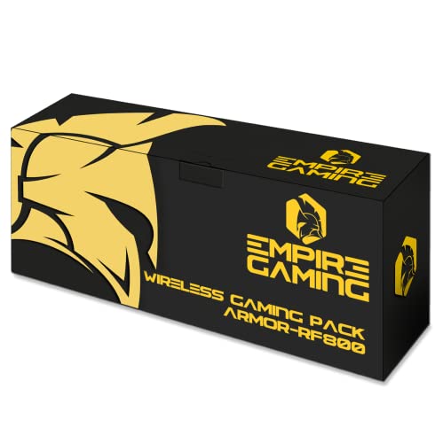 EMPIRE GAMING - Armor RF800 Wireless Wiederaufladbare Gaming Tastatur und Maus Set QWERTZ (DE-Layout) -Tastatur 2,4GHz RGB - Maus 4800 DPI mit Mauspad - PC PS4 PS5 Xbox One/Serie Mac - Schwarz Bild 7