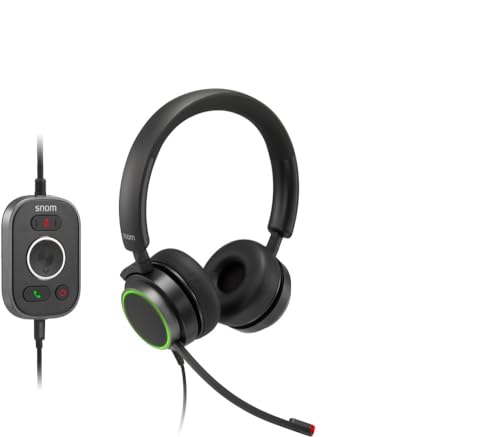 Snom A330D Kabelgebundenes Over-Ear-Headset - Headset Mit Mikrofon Kabellos, Kopfhörer Kabel, Gaming Headset Wireless Mit Mikrofon & Passiver Geräuschunterdrückung - Telefon 00004598 Bild 1