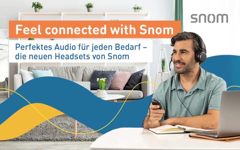 Snom A330D Kabelgebundenes Over-Ear-Headset - Headset Mit Mikrofon Kabellos, Kopfhörer Kabel, Gaming Headset Wireless Mit Mikrofon & Passiver Geräuschunterdrückung - Telefon 00004598 Bild 7