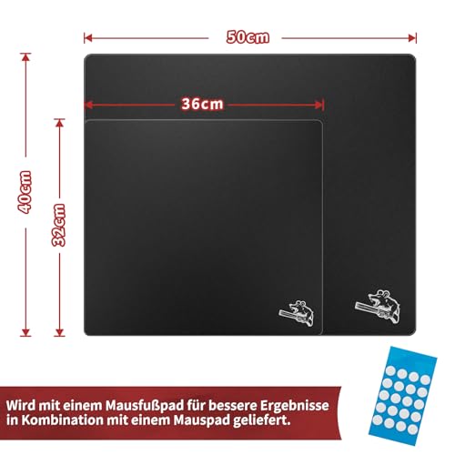 SIROOLAC Glas-Gaming-Mauspad 320 mm x 360 mm FPS Game Special Gehärtetes Glas langlebig Dicke 3 mm Schießen Sie präzise und schnell auf Gegner (320 mm x 360 mm, Schwarz) Bild 6