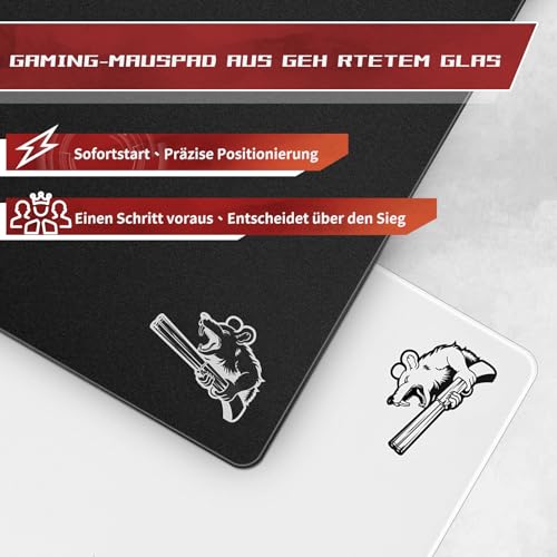 SIROOLAC Gaming-Glas-Mauspad, 320 mm x 360 mm, FPS Game Special, langlebiges gehärtetes Glas, 3 mm dick, Schießen Sie präzise und schnell auf Gegner (320 mm x 360 mm, weiß) Bild 2