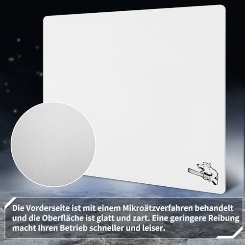 SIROOLAC Gaming-Glas-Mauspad, 320 mm x 360 mm, FPS Game Special, langlebiges gehärtetes Glas, 3 mm dick, Schießen Sie präzise und schnell auf Gegner (320 mm x 360 mm, weiß) Bild 3