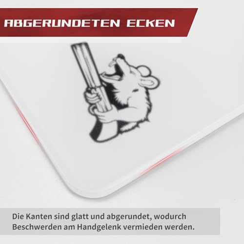 SIROOLAC Gaming-Glas-Mauspad, 320 mm x 360 mm, FPS Game Special, langlebiges gehärtetes Glas, 3 mm dick, Schießen Sie präzise und schnell auf Gegner (320 mm x 360 mm, weiß) Bild 4