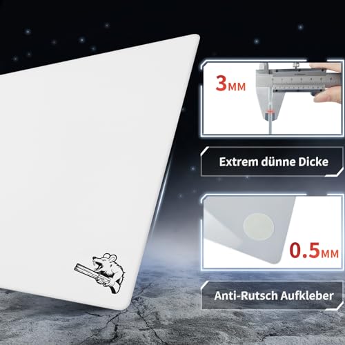 SIROOLAC Gaming-Glas-Mauspad, 320 mm x 360 mm, FPS Game Special, langlebiges gehärtetes Glas, 3 mm dick, Schießen Sie präzise und schnell auf Gegner (320 mm x 360 mm, weiß) Bild 5