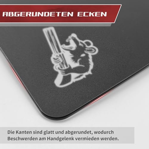 SIROOLAC Gaming-Mauspad aus Glas, 400 mm x 500 mm, FPS-Spiel, spezielles gehärtetes Glas, langlebig, 3 mm Dicke, präzise und schnell Gegner schießen (400 mm x 500 mm, Schwarz) Bild 4