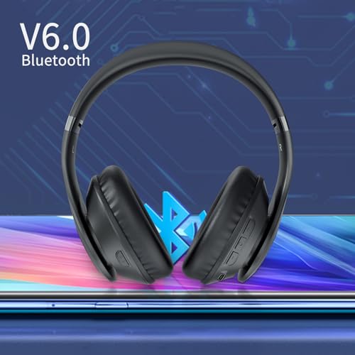 Uliptz Bluetooth Kopfhörer Over Ear, 65 Stunden Spielzeit Kopfhörer Kabellos mit 6 EQ-Modi, HiFi-Stereo Faltbares Bluetooth 6.0 Wireless Headphones für Reisen/Büro/Handy/PC (Schwarz) Bild 3