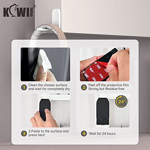 KIWIFOTOS Klebender Schreibtisch Kopfhörer Aufhänger, PC Gaming Headset Halter Stand, faltbar Magnetisches Design Kopfhörer Halterung für Wand oder unter Schreibtisch - Schwarz（2 Packs） Bild 6