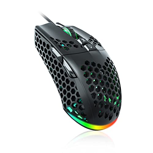 SOLAKAKA RGB-Gaming-Maus mit Wabenstruktur, verstellbar, 12800 DPI, 7 programmierbare Tasten, leichte Gaming-Maus, ergonomische Computermaus, Gaming für Windows/PC/Mac/Laptop-Gamer Bild 1