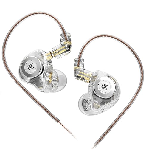 keephifi KZ EDX Pro In Ear Monitor Kopfhörer kabelgebunden KZ IEM Ohrhörer Dual DD HiFi Stereo Sound Bühne Ohrhörer Wired Gaming Earbuds für Musiker Sänger Audiophile (Weiß, Kein Mikro) Bild 1