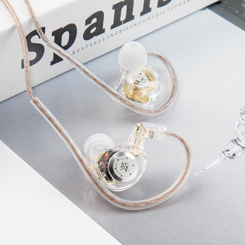 keephifi KZ EDX Pro In Ear Monitor Kopfhörer kabelgebunden KZ IEM Ohrhörer Dual DD HiFi Stereo Sound Bühne Ohrhörer Wired Gaming Earbuds für Musiker Sänger Audiophile (Weiß, Kein Mikro) Bild 3