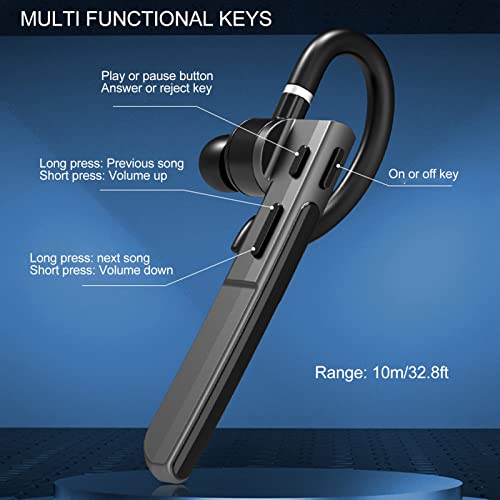 Headset, Freisprechfunktion, Einzelnes Ohr, Rauschunterdrückung, Digitalanzeige, IPX7, Wasserdicht, Sprachsteuerung, Drahtloser Ohrhörer für Autofahren, Geschäft, Büro Bild 7
