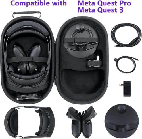 co2CREA Hart Reise Schutz Hülle Etui Tasche für Meta Quest Pro/Meta Quest 3 All-in-one VR Gaming Headset (Nur Hülle, VR-Headset-Ausrüstung Nicht enthalten) Bild 2