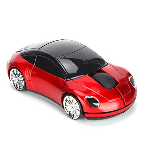 Annadue Sportwagen Maus, Optische Kabellose Computermaus in Rennwagenform mit USB Empfänger, Ergonomische Gaming Mäuse für PC Computer Desktop Laptop, für Gaming, Büro zu Hause (Rot) Bild 1