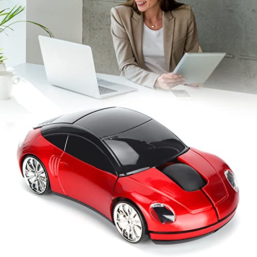 Annadue Sportwagen Maus, Optische Kabellose Computermaus in Rennwagenform mit USB Empfänger, Ergonomische Gaming Mäuse für PC Computer Desktop Laptop, für Gaming, Büro zu Hause (Rot) Bild 4