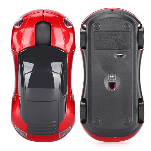 Annadue Sportwagen Maus, Optische Kabellose Computermaus in Rennwagenform mit USB Empfänger, Ergonomische Gaming Mäuse für PC Computer Desktop Laptop, für Gaming, Büro zu Hause (Rot) Bild 6
