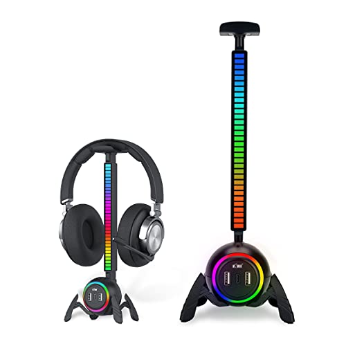 KIWIFOTOS Headset-Ständer mit USB-Hub, RGB-Kopfhörerständer mit Spinnen-Design, rutschfeste Unterseite, PC-Gaming-Zubehör, geeignet für Desktop-Tischspiele, Kopfhörer-Zubehör Bild 1