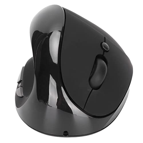 Linke Erweiterte Vertikale Ergonomische Maus, Reduziert Die Muskelbelastung, 2.4g Wireless Leises Klicken USB-mäuse Für Linkshänder Mit Wiederaufladbarem Für Linkshänder (Schwarz) Bild 1
