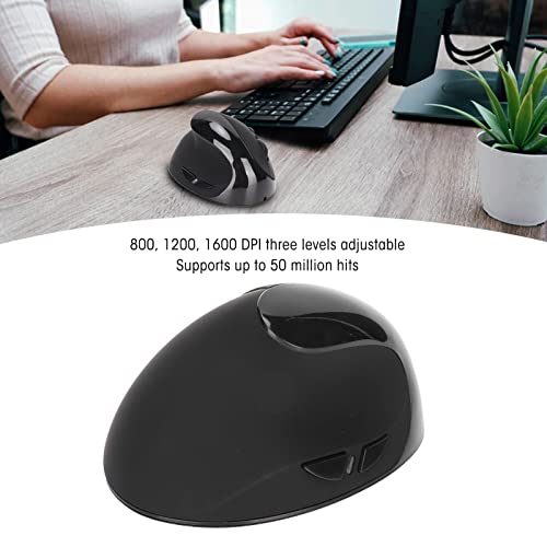 Linke Erweiterte Vertikale Ergonomische Maus, Reduziert Die Muskelbelastung, 2.4g Wireless Leises Klicken USB-mäuse Für Linkshänder Mit Wiederaufladbarem Für Linkshänder (Schwarz) Bild 4