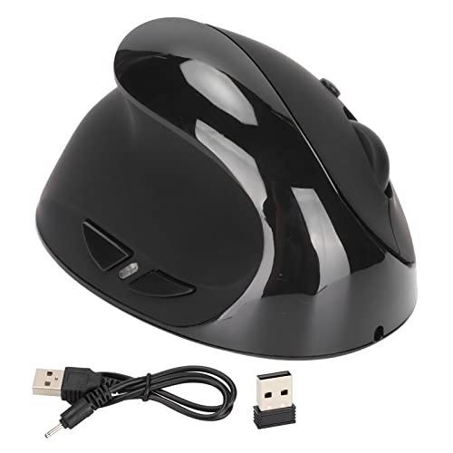 Linke Erweiterte Vertikale Ergonomische Maus, Reduziert Die Muskelbelastung, 2.4g Wireless Leises Klicken USB-mäuse Für Linkshänder Mit Wiederaufladbarem Für Linkshänder (Schwarz) Bild 6