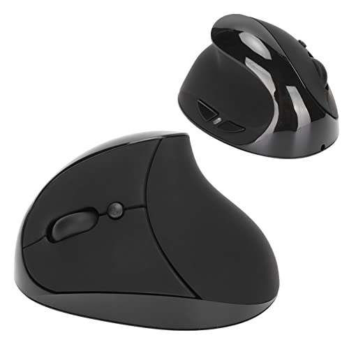 Linke Erweiterte Vertikale Ergonomische Maus, Reduziert Die Muskelbelastung, 2.4g Wireless Leises Klicken USB-mäuse Für Linkshänder Mit Wiederaufladbarem Für Linkshänder (Schwarz) Bild 7