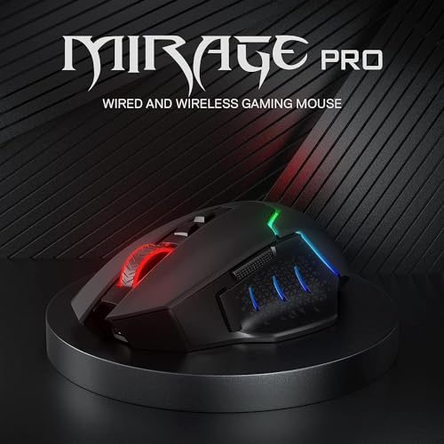 Redragon M690 PRO Kabellose Gaming-Maus, 8000 DPI kabelgebundene/kabellose Gaming-Maus mit Schnellfeuertaste, 8 Makro-Tasten, ergonomisches Design für PC/Mac/Laptop Bild 2