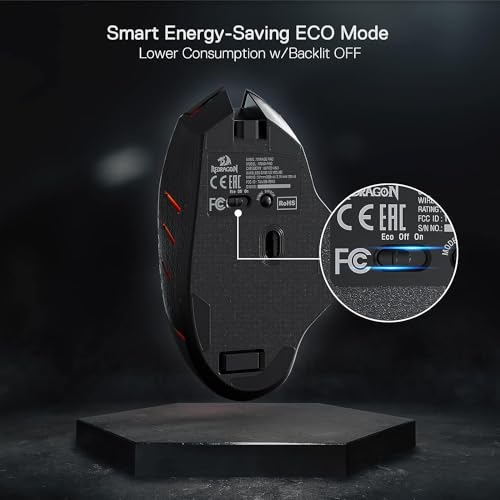 Redragon M690 PRO Kabellose Gaming-Maus, 8000 DPI kabelgebundene/kabellose Gaming-Maus mit Schnellfeuertaste, 8 Makro-Tasten, ergonomisches Design für PC/Mac/Laptop Bild 6